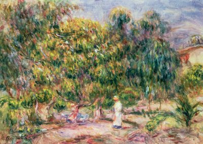 La donna in bianco nel giardino di Les Colettes, 1915 da Pierre Auguste Renoir